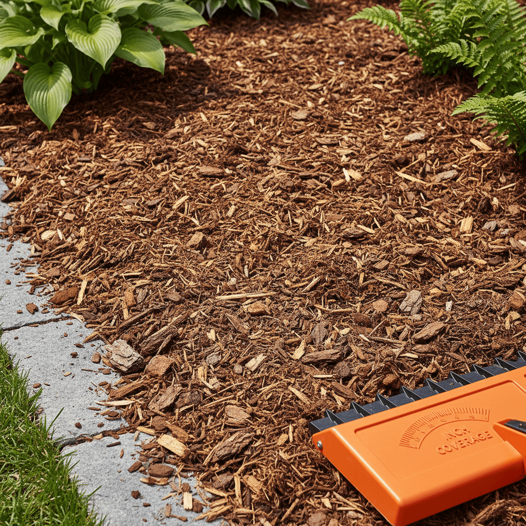Detailed view of professional mulch application